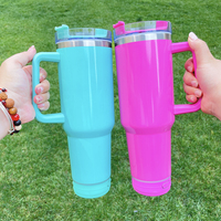 RTS sublimasi kosong berwarna 40oz bluetooth tumbler dengan tutup & sedotan untuk pencetakan alat panas botol air baja tahan karat
