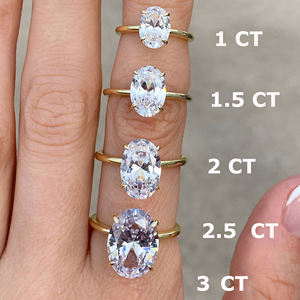 925 plata esterlina promesa solitario 3ct oval moissanite anillo de compromiso mujeres diamante moissanite anillo - Product Image 2