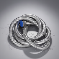 Ensemble de pommeau de douche à main haute pression 3 fonctions, pulvérisateur de douche carré en ABS avec tuyau en acier inoxydable de 1,5 m et support mural