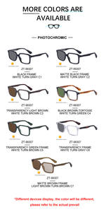 Lunettes de soleil photochromiques anti-lumière bleue UV400 carrées personnalisées avec logo rétro Partagas Wholesale Designer pour hommes - Product Image 5