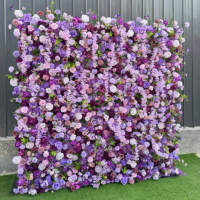 Fondo de Pared de Rosas de Seda Artificial Hechas a Mano para Bodas, Diwali, Ramadán y Eventos - Decoración Floral Grande para Exteriores