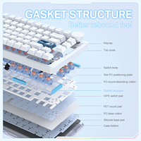 ONIKUMA Keyboard nirkabel MT706 desain ergonomis kenop Volume saklar Linear Drive ganda dikembangkan sendiri Keyboard sumbu satelit