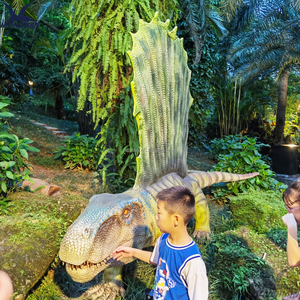 Achetez un modèle de dinosaure animatronique Dimetrodon avec capteur infrarouge pour parc à thème sur le thème des dinosaures en plein air - Product Image 5