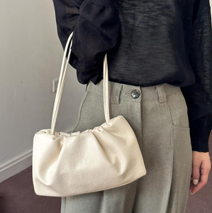 Sac à main pour femme, nouveau sac à main plissé, tendance, simple, en cuir PU souple, sac à bandoulière pour femme - Product Image 3