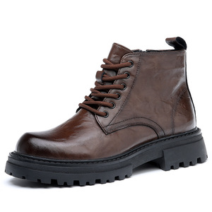 Botas de Motociclista Estilo Británico para Hombre con Logotipo Personalizado, Zapatos de Vestir Negros de PU Ligero, Altura al Tobillo, para Otoño, Invierno y Verano 1-166 - Product Image 4