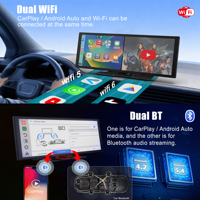 Navegador GPS Portátil para Auto 4G+32G/64G Android 15 con Carplay, Radio FM con Bluetooth Dual, Cámara de Reversa Compatible con AHD 1080P