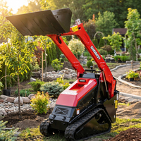 Mini-chargeuse sur chenilles Kubota V1000 avec pompe hydraulique contrôlée par PLC et système de commande intelligent par joystick