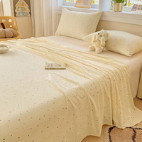Set Sprei Kasur Anak 4 Potong, Rajutan, Anti Kusut, Katun, Multiwarna untuk Anak Laki-laki, Perempuan, Remaja & Balita