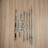 Ensemble d'haltères en gros : Barre droite, barre EZ, barre triceps, avec colliers de serrage à rotation chromés pour la maison et l'entraînement commercial