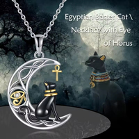 Collar con Colgante de Piedra Ojo de Gato y Plata de Ley 925, Joyería Mística Celestial Personalizada para Mujer, Venta al Por Mayor