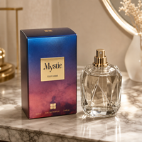 Boîte d'emballage de parfum personnalisée, boîte cadeau en papier imprimé, logo en feuille d'or, carton pliable pour eau de parfum 100 ml