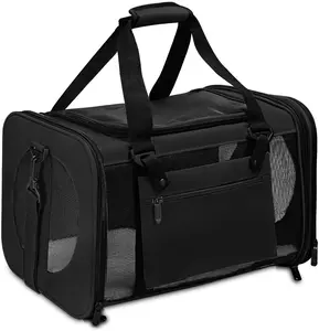 Dog Transport Bag Foldable Mesh Breathable Portable Pet Cat Dog Carrier Pets Handbag Transport Box Accessories