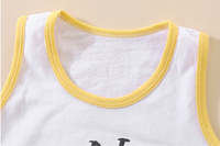 Ensemble gilet et short en coton style coréen pour enfants, prix de gros, motifs animaux/à carreaux/dessins animés, pour filles et garçons, tenue d'été