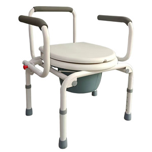 Elderly <b>Commode</b> Chair With Armrests Aluminum Alloy <b>Portable</b> Toilet Seat For Seniors And Pregnant Women - Product Image 2