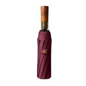 Automatic <b>Umbrella</b> With Wooden Handle 12-Rib Reinforced <b>Windproof</b> Business Fully Automatic Men Sun and Rain <b>Umbrella</b> - Product Image 1