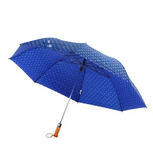 Double Layer Classic Golf <b>Automatic</b> Folding <b>Umbrella</b> Wooden Handle Polyester 102cm Diameter Promotional Business Advertising - Product Image 1