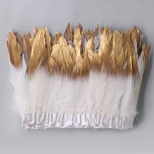 Vente chaude <span class=keywords><strong>Or</strong></span> Blanc Plumes <span class=keywords><strong>D</strong></span>'<span class=keywords><strong>oie</strong></span> Garniture Teint Motif Couture Artisanat Costumes <span class=keywords><strong>D</strong></span>écoration En Gros - Product Image 6