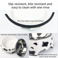 Animal Chien Accessoires Produit Luxe Mélamine Acier inoxydable Chien Chat Nourriture Eau Double bol Distributeurs pour chien