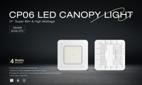 Plafonnier intérieur LED 4100K pour station-service, 140lm/W, IP65, garantie 5 ans, adapté aux stations-service et aux salons