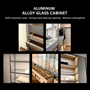 Gran armario <span class=keywords><strong>vestidor</strong></span> moderno independiente de lujo | <span class=keywords><strong>Vestidor</strong></span> modular <span class=keywords><strong>con</strong></span> puerta de aluminio <span class=keywords><strong>con</strong></span> sistema de iluminación personalizado - Product Image 6