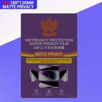 Protector de Pantalla de Privacidad 360° Mate de TPU 2026, 180*120mm, Anti-Espía, Anti-Rayones, 4 Capas, Transparente, Suave, Impermeable para Teléfono Móvil