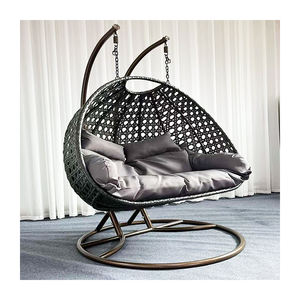 Mobili da esterno in metallo giardino nido d'uccello sedia doppia <span class=keywords><strong>altalena</strong></span> giardino terrazza - Product Image 1