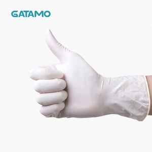 Sarung Tangan Lateks Sekali Pakai Bebas Bubuk, Putih, untuk Keperluan Rumah Tangga, Dapur, Kerja, dan Pemeriksaan, Model BG24, Kualitas Industri, Ukuran <span class=keywords><strong>M</strong></span> - Product Image 3