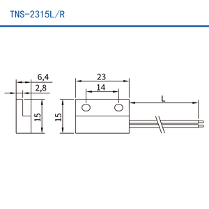 สวิตช์แม่เหล็กแบบรีด HKFAST TNS-2315L TNS-2315R พร้อมสาย UL1007 สำหรับตู้เสื้อผ้า ตู้เก็บของ ระบบควบคุมการเข้าออก - Product Image 2