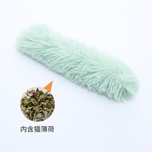 <b>Plush</b> <b>Cat</b> Toy With Catnip Light Gray Pale Green Milk Coffee Color Interactive Pet Toy For <b>Cats</b> Chew Toys Cartoon Style - Product Image 2
