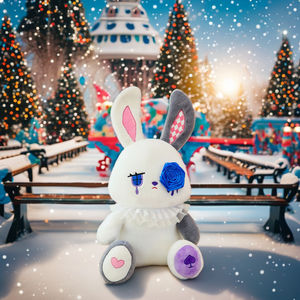 Prezzo all'ingrosso coniglietto peluche bambola di <span class=keywords><strong>coniglio</strong></span> di Halloween decorazione Goth peluche rosa scuro <span class=keywords><strong>coniglio</strong></span> triste - Product Image 6