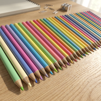 Crayons de couleur en bois Jumbo de 7 pouces, lot de 12 couleurs, emballage personnalisé avec logo, certifiés ISO EN71 ASTM, fournitures scolaires pour le dessin et l'art