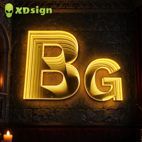 Enseignes publicitaires LED néon 3D personnalisées Infinity Abyss, en acrylique transparent, alimentées par USB, pour extérieur, maison, bureau, parc, boutique, bar et food truck