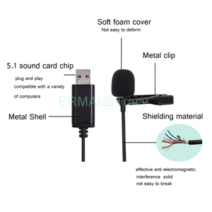 <span class=keywords><strong>Usb</strong></span> <span class=keywords><strong>microfono</strong></span> lavalier <span class=keywords><strong>microfono</strong></span> della scheda audio dal vivo del desktop del computer Risvolto insegnamento - Product Image 3