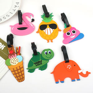 All'ingrosso personalizzato in gomma 3D Logo in Pvc divertenti set di etichette per bagagli in <span class=keywords><strong>Silicone</strong></span> per bambini e porta passaporto - Product Image 2
