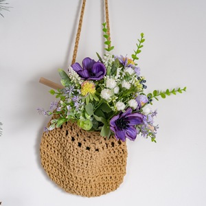 Bouquet de fleurs artificielles CallaFloral, violet et blanc, en mousse plastique, à suspendre au mur, décoration intérieure, accessoire de mariage CF02103 - Product Image 1