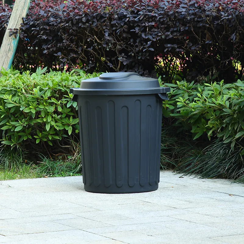 60L Round rubbish bin round trash can plastic dustbin with lid