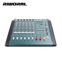 MX608D Mélangeur audio karaoké pour musique à domicile Amplificateur de puissance à 6 canaux Interface USB Contrôleur Effet sonore Matériau métallique durable