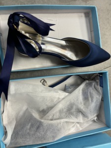 Da donna <span class=keywords><strong>2</strong></span> <span class=keywords><strong>cm</strong></span> tacchi piatti a punta nastro bianco di perle di raso sposa per festa di nozze scarpe da sposa - Product Image 6