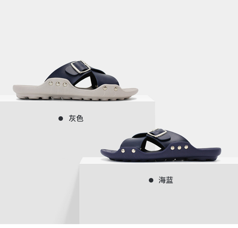 Outdoor Imitation Leather Beach Sandals Shoes Men Slides Casual Sandals Slippers