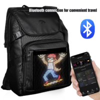 Nueva fábrica de moda al por mayor PU impermeable pantalla LED 15,6 pulgadas mochila portátil de negocios con puerto de carga USB