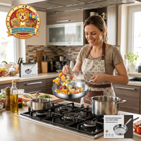 Poêle à sauter en titane non revêtue, texture martelée, antiadhésive, compatible induction et gaz, pour la cuisine domestique – Meilleure vente