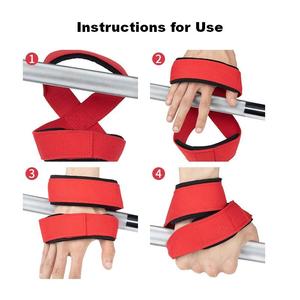 Sangles de levage antidérapantes rouges pour haltérophilie et fitness, support de poignée unisexe - Product Image 2