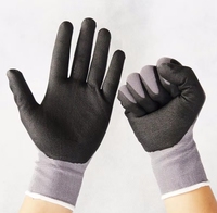 Sarung Tangan Kerja Pengaman Anti Sayat OEM Glass Metal Handling, Bersertifikasi CE EN388 ANSI/ISEA Level 5 HPPE Rajutan Nitril Berlapis Pasir