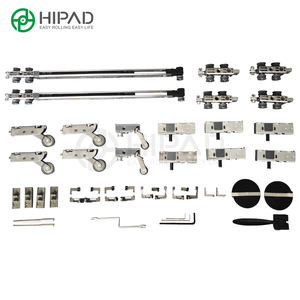 Accesorios para Puertas Correderas, Sistema 2 Plus 1, Kit Completo, Cierre Suave, Riel Corto, para Mamparas Interiores de Vidrio y Madera - Product Image 1