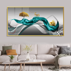 Stile nordico astratta di <span class=keywords><strong>vetro</strong></span> porcellana moderna stampa arte appeso a parete per soggiorno casa ristorante pittura - Product Image 4
