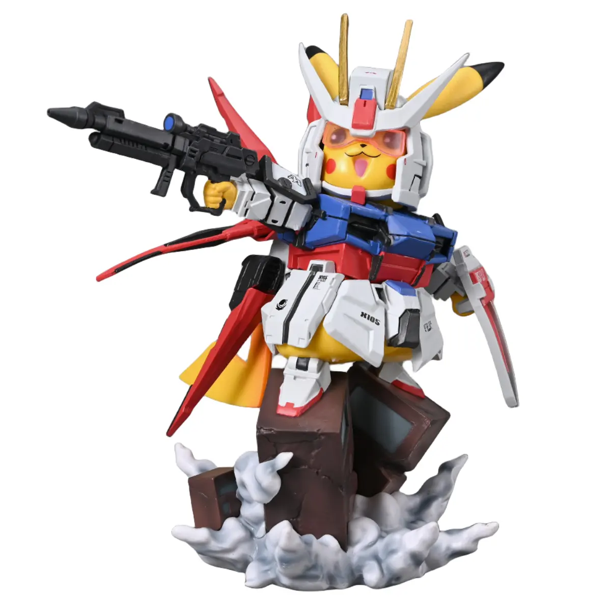 24cm Pikachus COS Gundams Mobile Suit Model cartoon statue Kawaii Anime Pokemone action figure