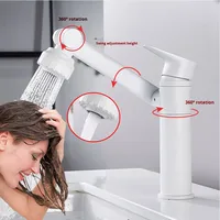 Robinet de lavabo à poser pour exportation transfrontalière, eau chaude et froide, bras mécanique rotatif universel, cartouche céramique