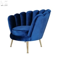 Fauteuil moderne en acier inoxydable doré, forme de fleur rouge, fauteuil d'appoint en velours, canapé individuel