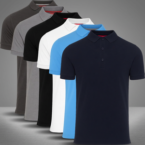 T-shirt de golf décontracté à manches courtes pour homme, respirant, tricoté, 100 % coton, brodé, anti-plis, service OEM, logo personnalisé - Product Image 1