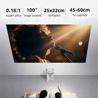 JMGO proyektor O2, proyektor Ultra pendek, lensa lempar tiga Laser WiFi 5 proyektor Video 0.18:1 rasio 1080p Beamer dengan 1500 ANSI Lumens